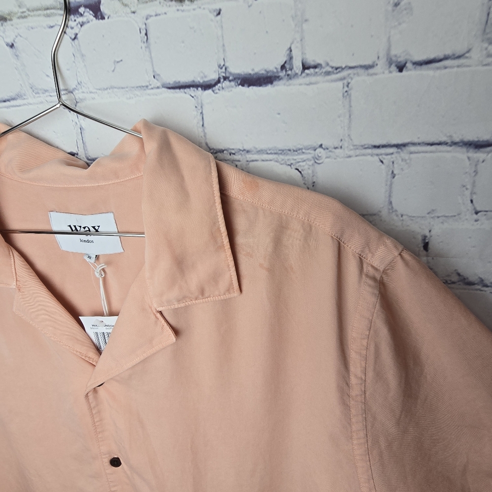 Wax London Men's Peach Short Sleeve Shirt NWT Size XL - Picture 5 of 6